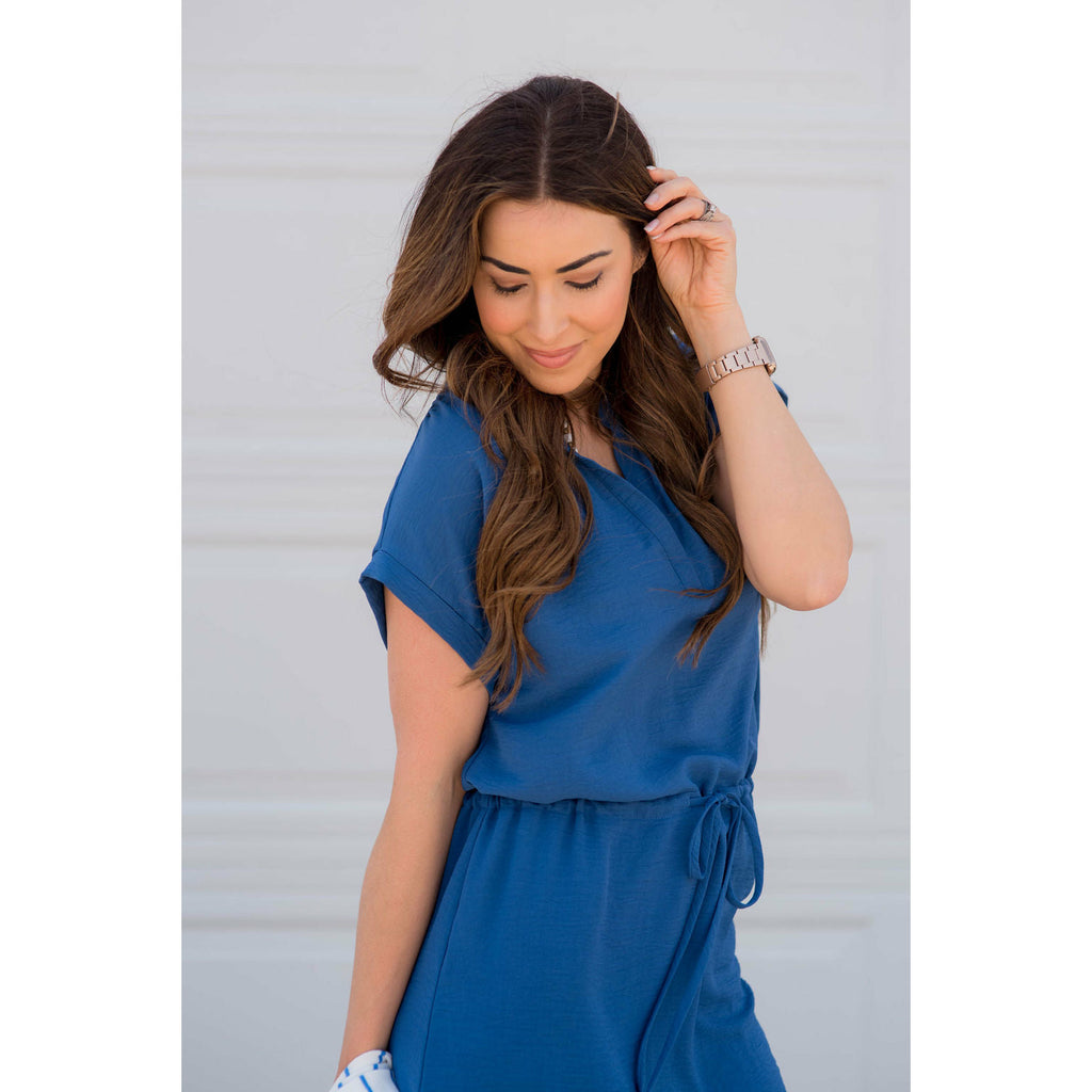 V-Neck Tie Dress - Betsey's Boutique Shop