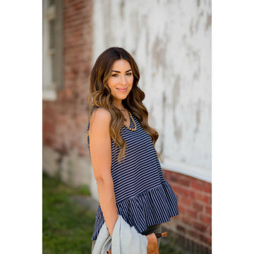 Mixed Stripe Peplum Tank - Betsey's Boutique Shop