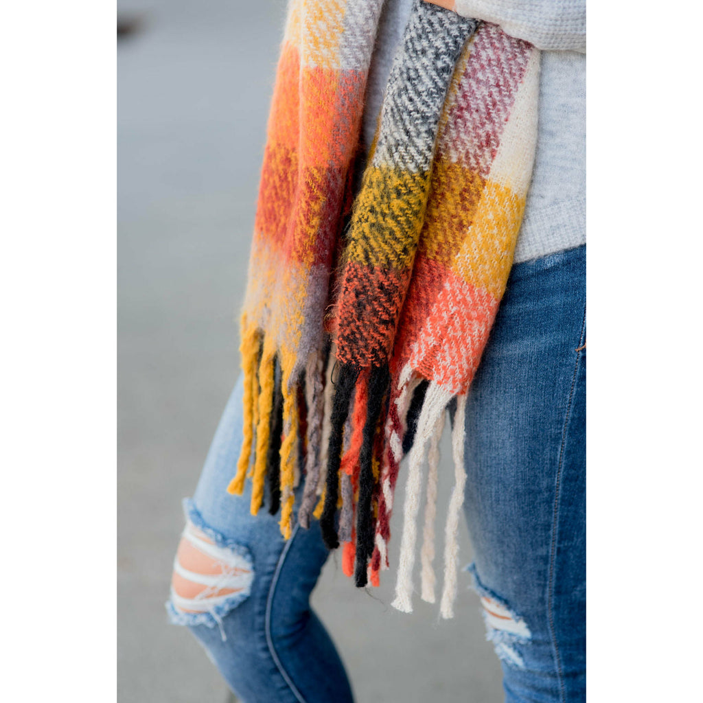 Fuzzy Wonders Multi Colored Scarf - Betsey's Boutique Shop - Scarves