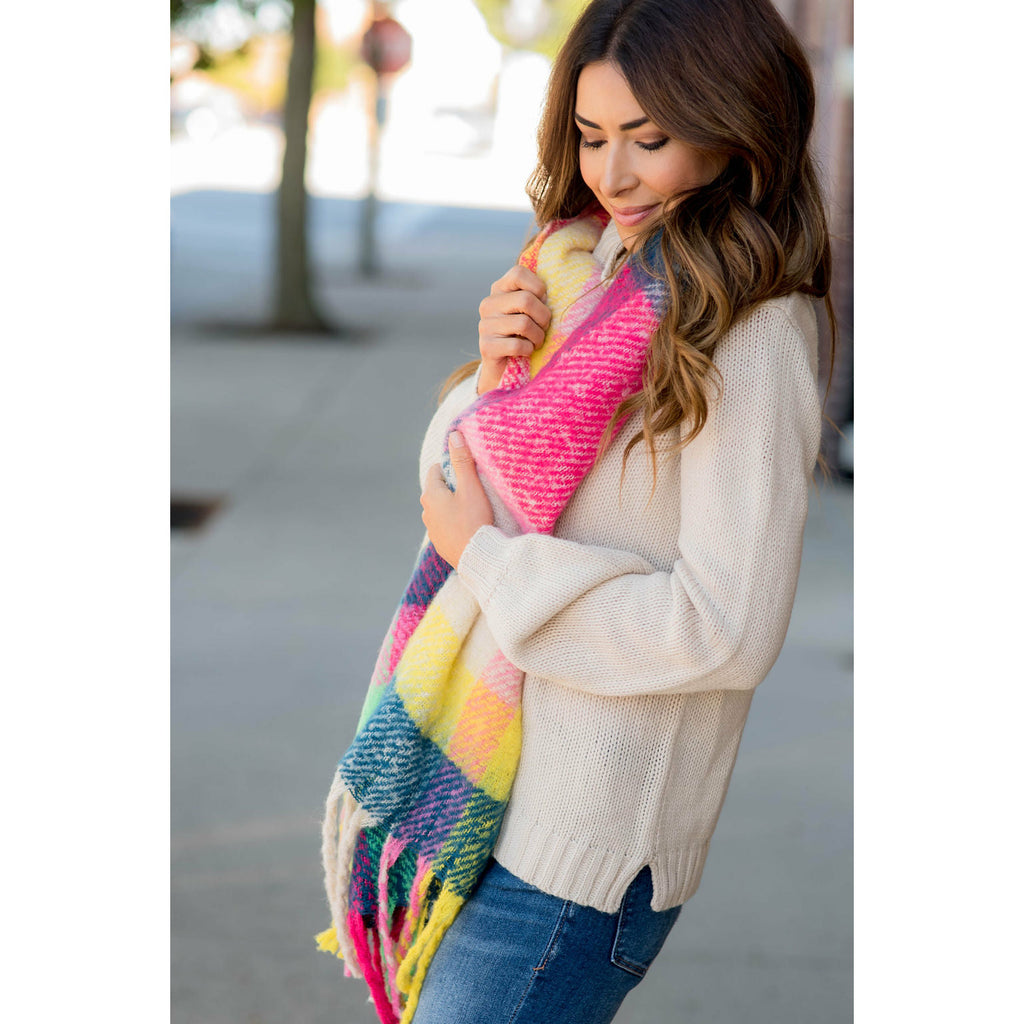 Fuzzy Wonders Multi Colored Scarf - Betsey's Boutique Shop - Scarves