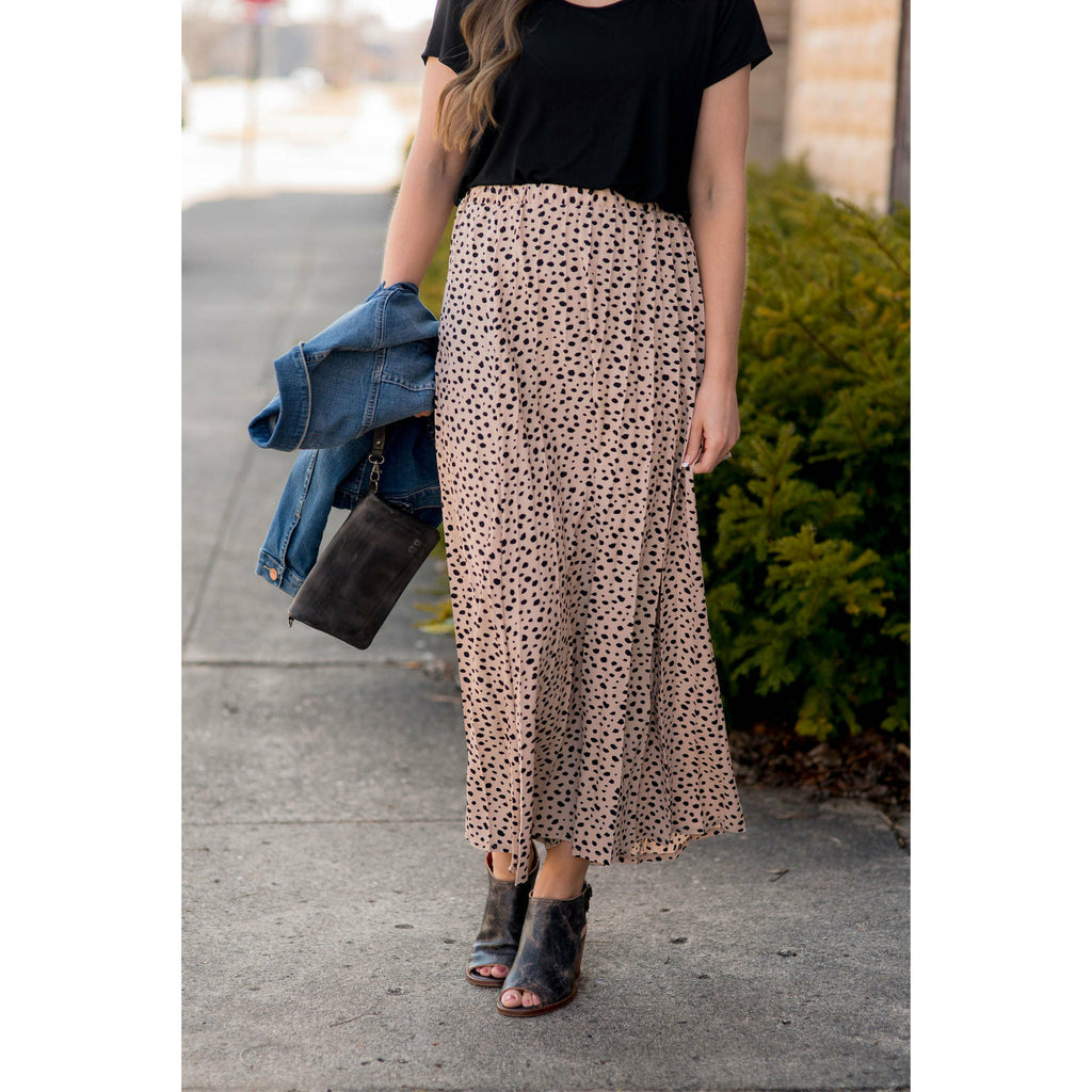 Cheetah Pleated Midi Skirt - Betsey's Boutique Shop -