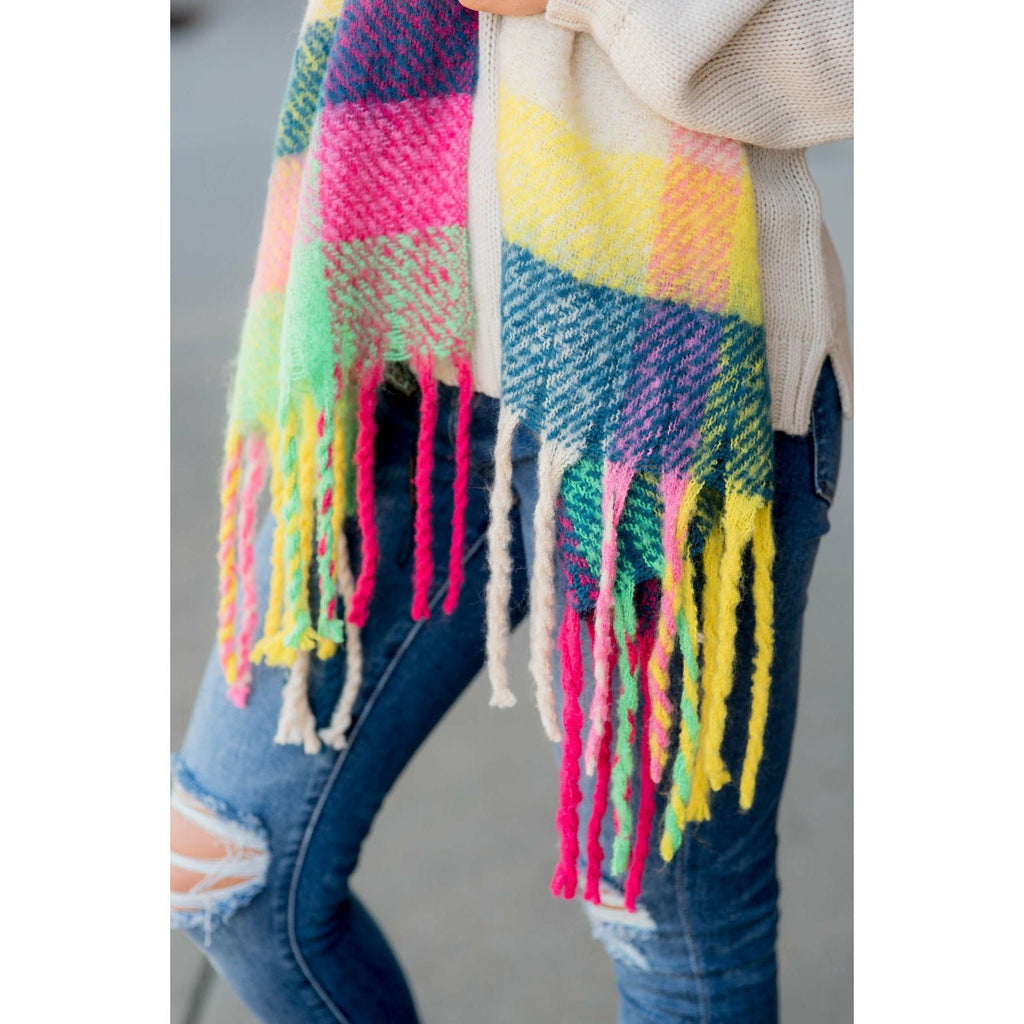 Fuzzy Wonders Multi Colored Scarf - Betsey's Boutique Shop - Scarves