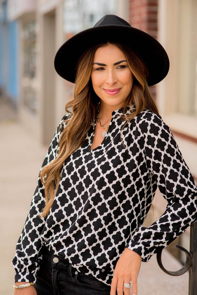 Geo Blouse - Betsey's Boutique Shop