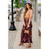 Solid Top Floral Bottom Maxi
