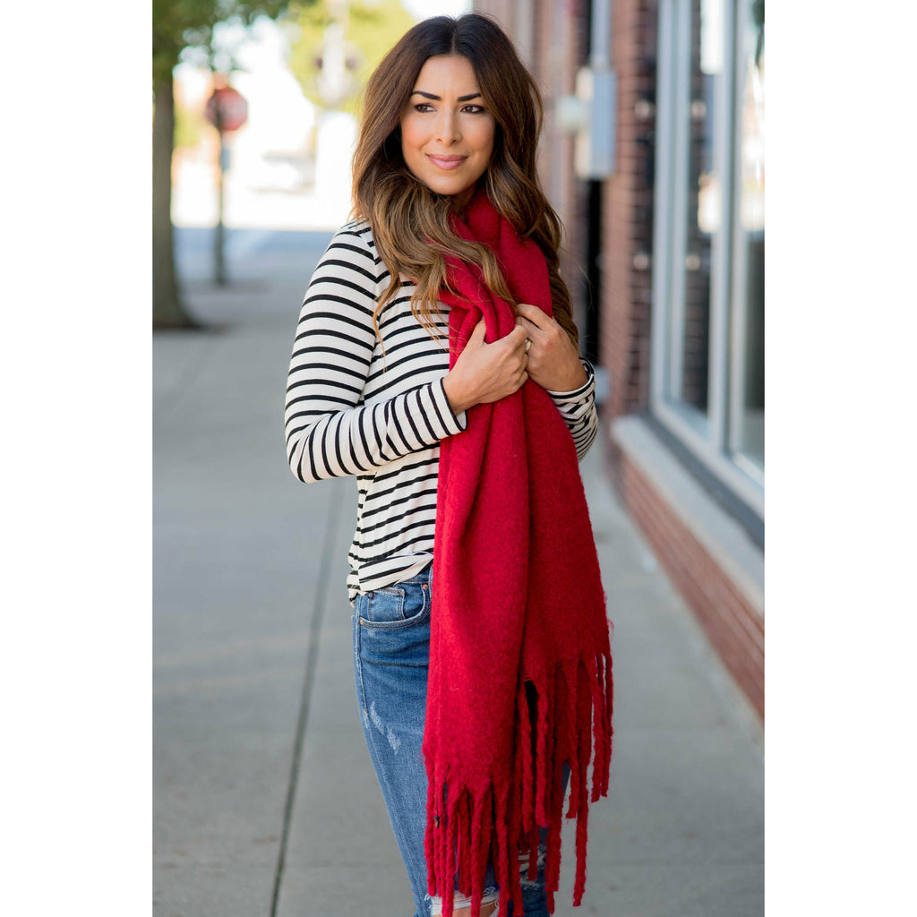 Cute & Cozy Twisted Fringe Scarf - Betsey's Boutique Shop