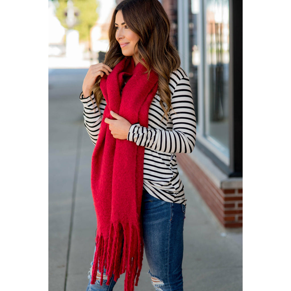 Cute & Cozy Twisted Fringe Scarf - Betsey's Boutique Shop