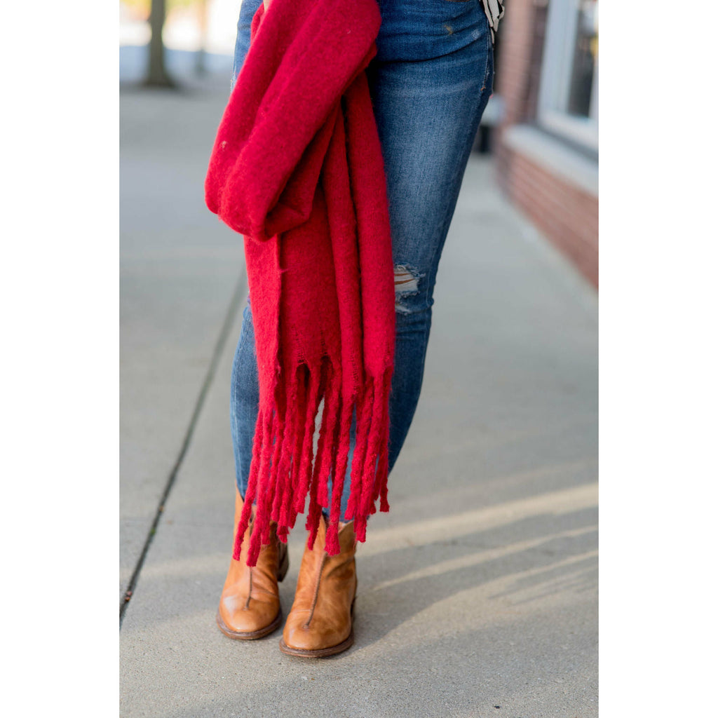 Cute & Cozy Twisted Fringe Scarf - Betsey's Boutique Shop