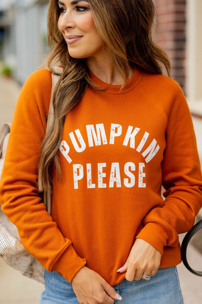 Pumpkin Please Graphic Crewneck - Betsey's Boutique Shop -