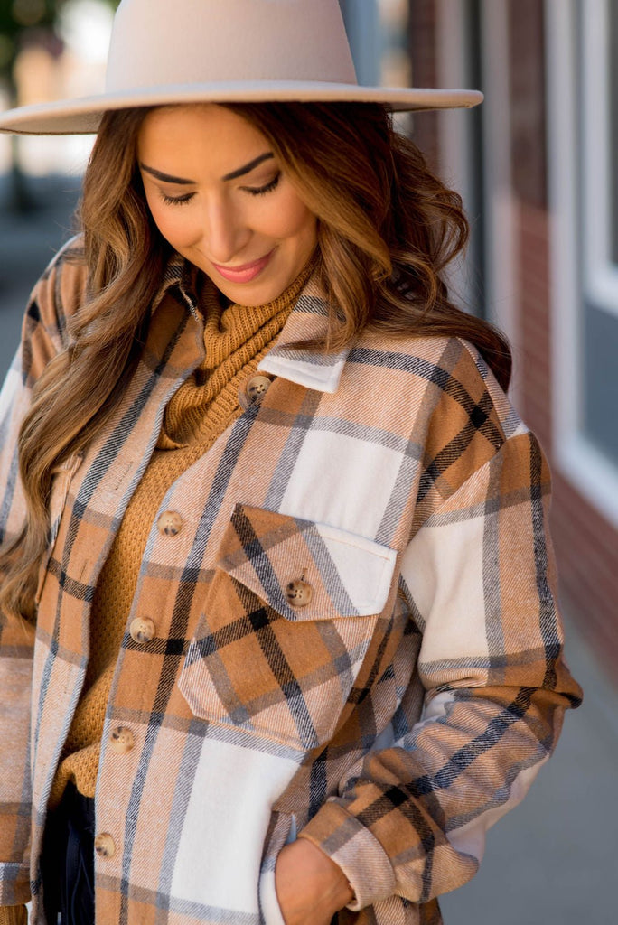 Two Pocket Large Plaid Shacket - Betsey's Boutique Shop