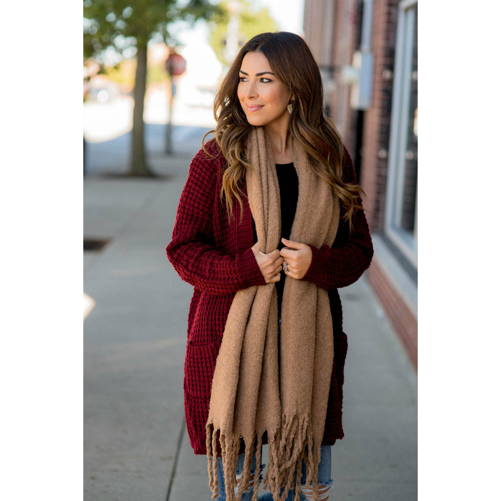 Cute & Cozy Twisted Fringe Scarf - Betsey's Boutique Shop