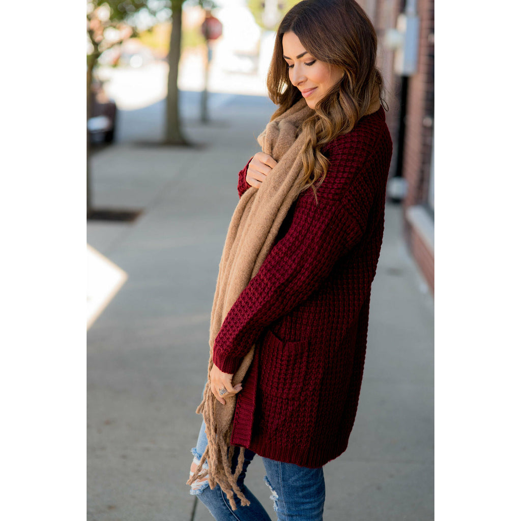 Cute & Cozy Twisted Fringe Scarf - Betsey's Boutique Shop