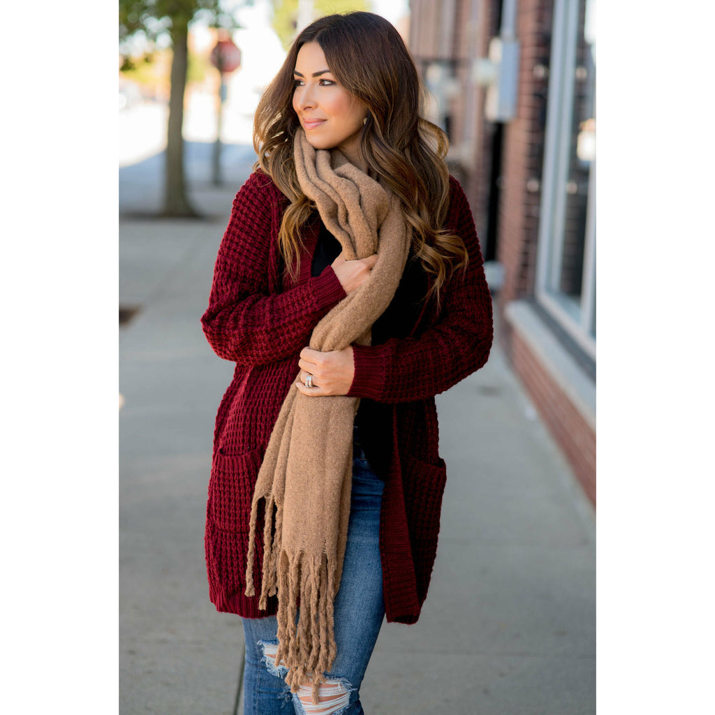 Cute & Cozy Twisted Fringe Scarf - Betsey's Boutique Shop