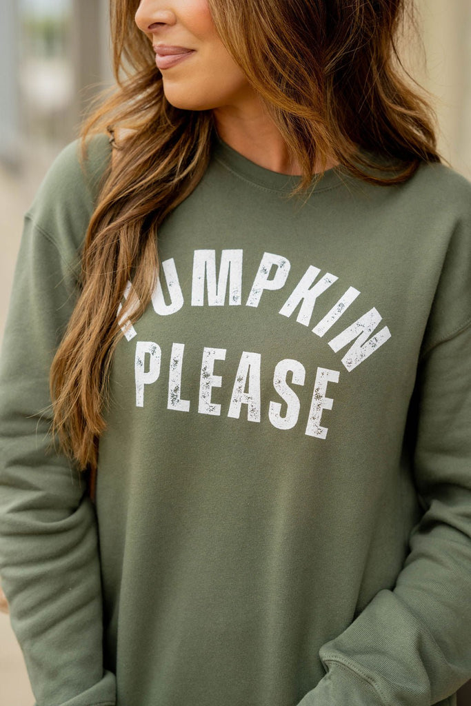 Pumpkin Please Graphic Crewneck - Betsey's Boutique Shop -