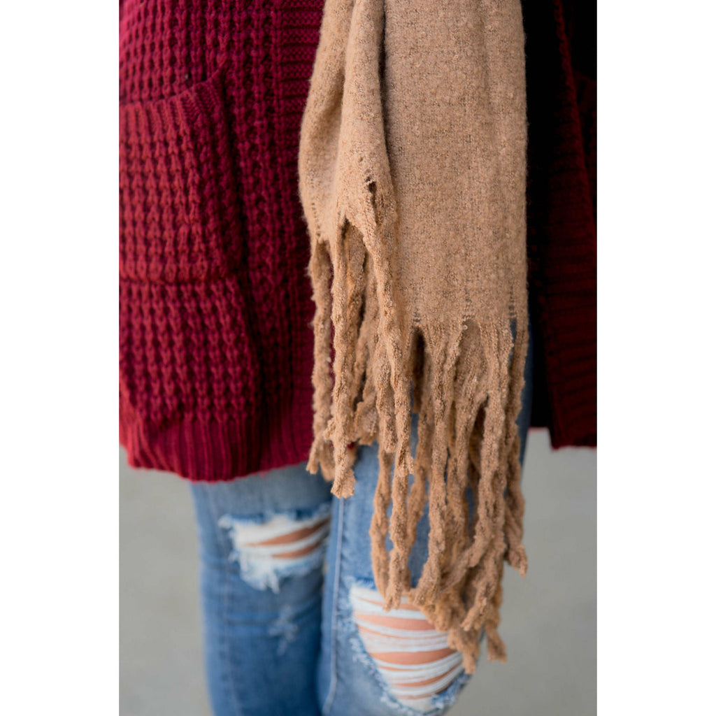 Cute & Cozy Twisted Fringe Scarf - Betsey's Boutique Shop