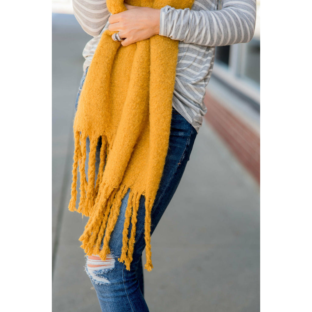 Cute & Cozy Twisted Fringe Scarf - Betsey's Boutique Shop