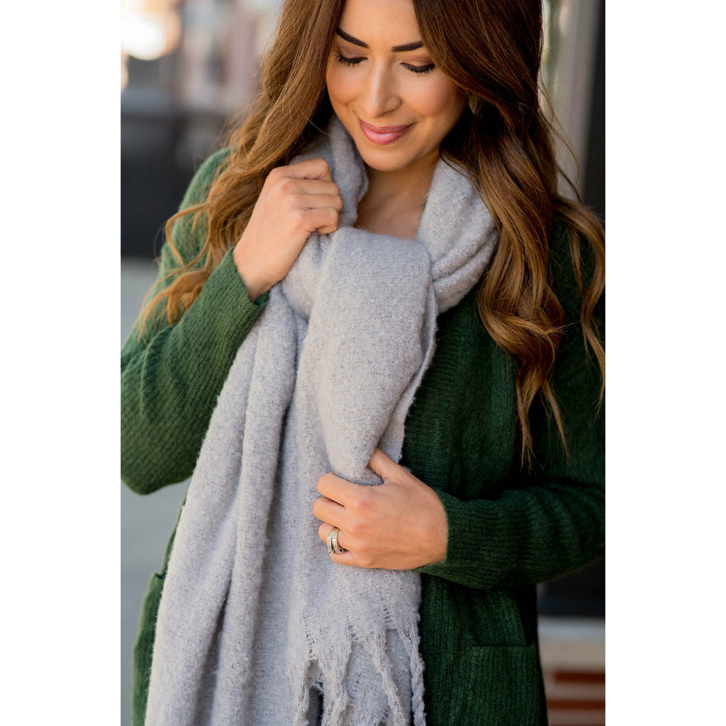 Cute & Cozy Twisted Fringe Scarf - Betsey's Boutique Shop