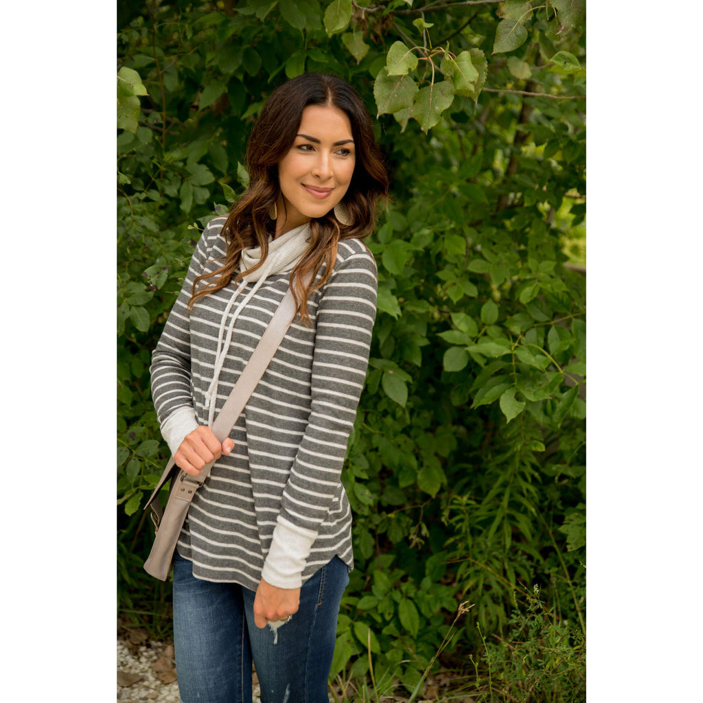 Solid Accent Cowl Neck - Betsey's Boutique Shop