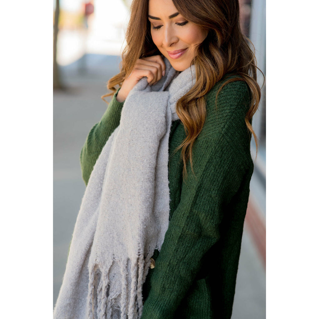 Cute & Cozy Twisted Fringe Scarf - Betsey's Boutique Shop