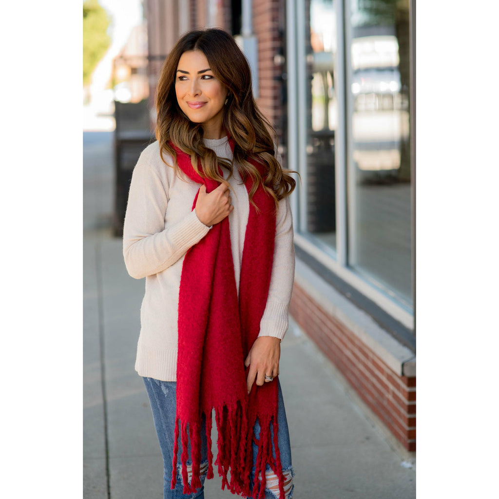 Cute & Cozy Twisted Fringe Scarf - Betsey's Boutique Shop