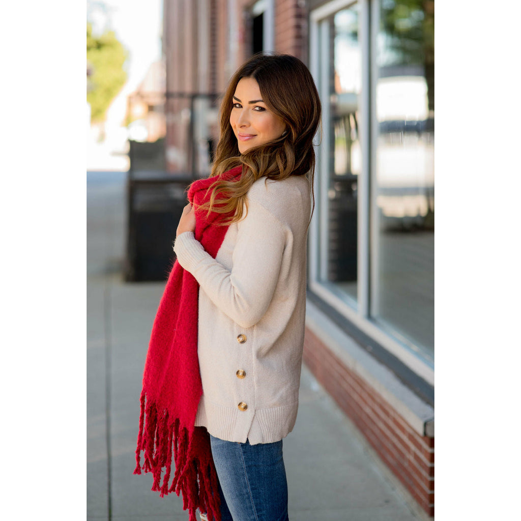 Cute & Cozy Twisted Fringe Scarf - Betsey's Boutique Shop