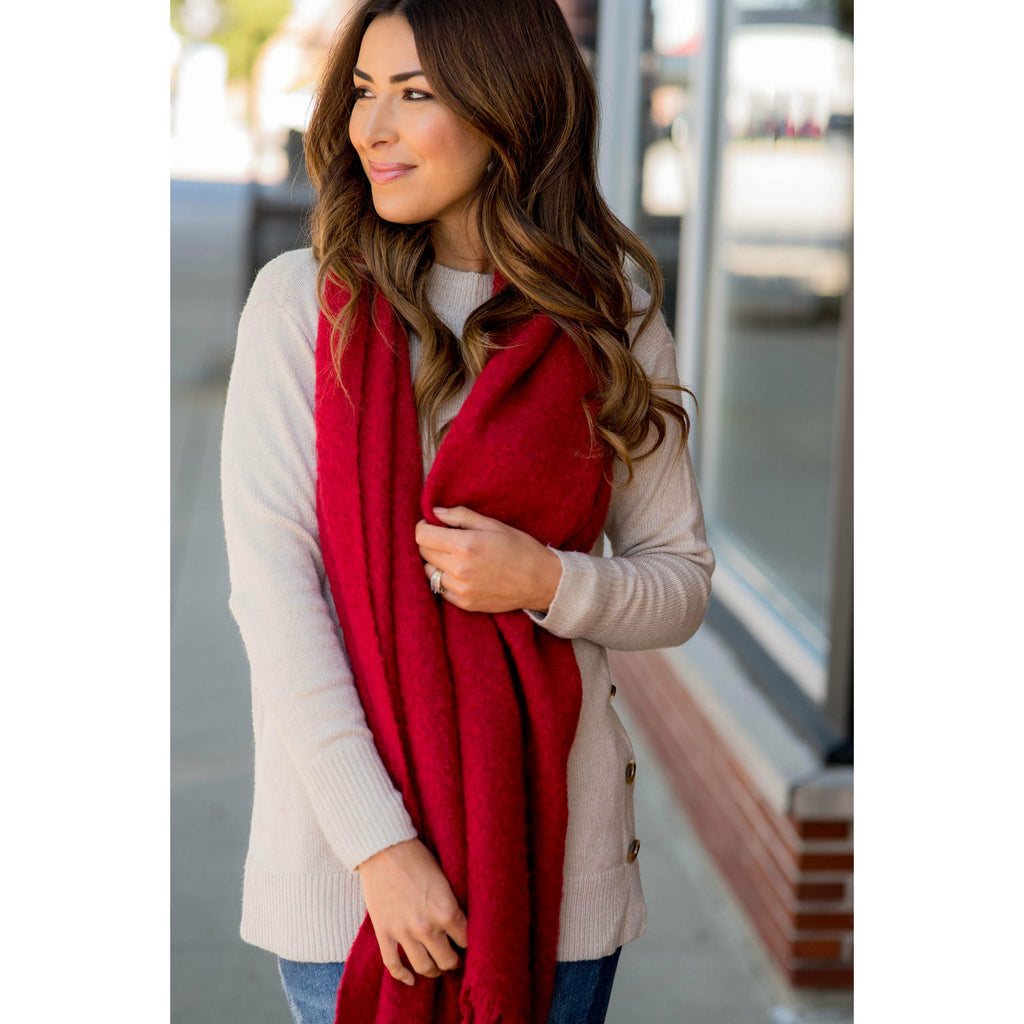 Cute & Cozy Twisted Fringe Scarf - Betsey's Boutique Shop