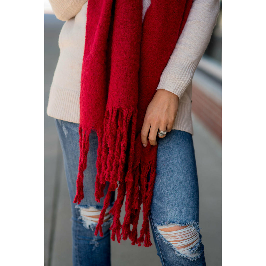 Cute & Cozy Twisted Fringe Scarf - Betsey's Boutique Shop