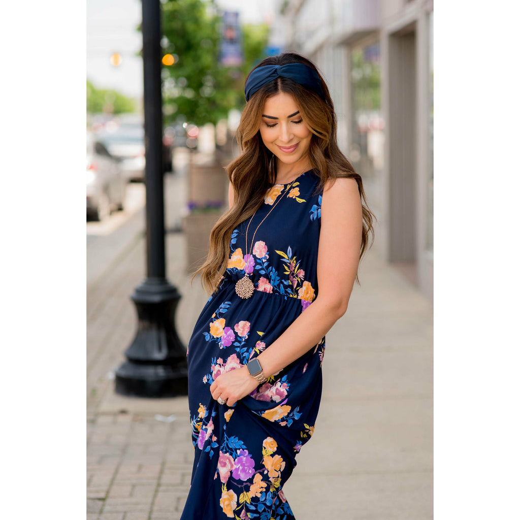 Cinch Waist Floral Tank Maxi - Betsey's Boutique Shop