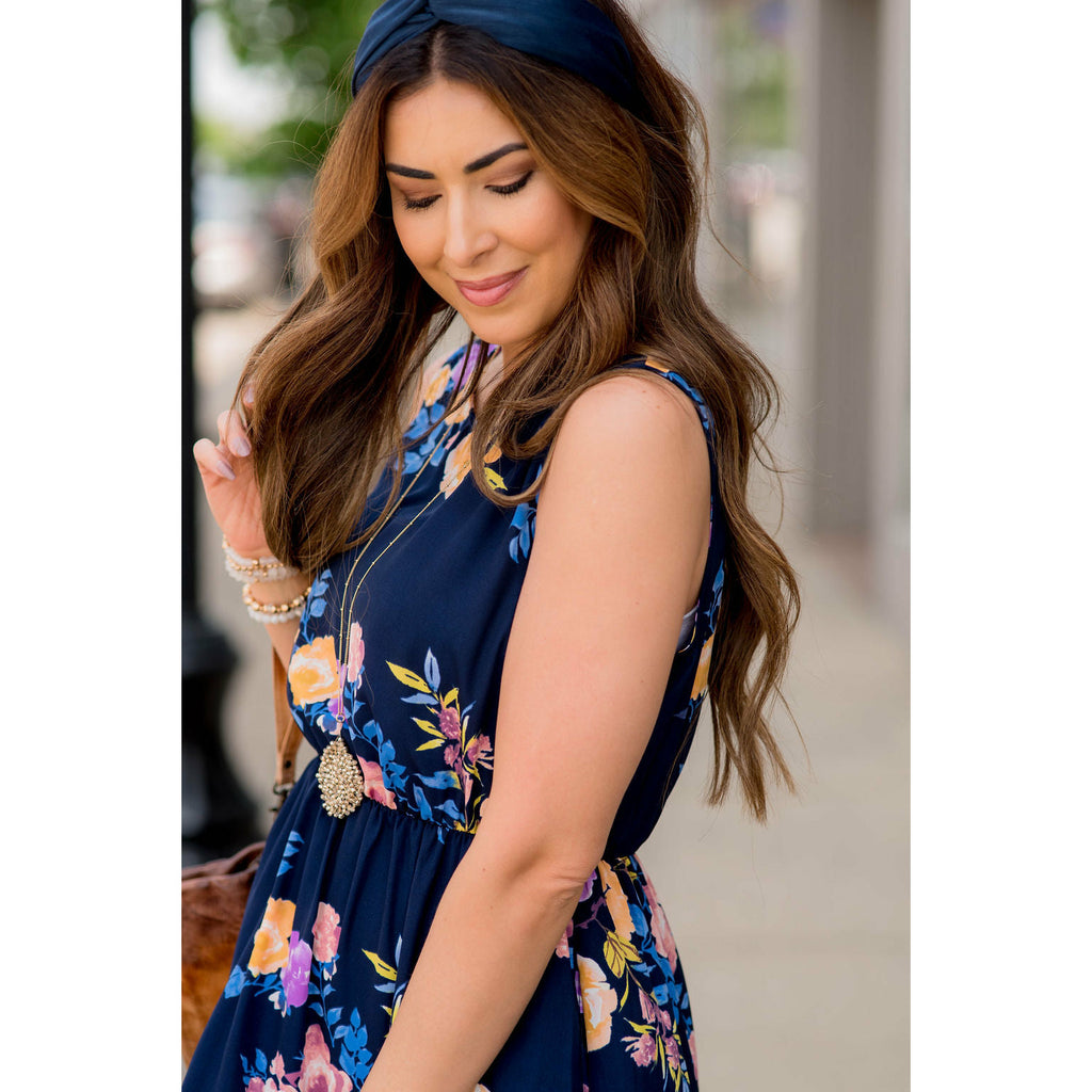 Cinch Waist Floral Tank Maxi - Betsey's Boutique Shop