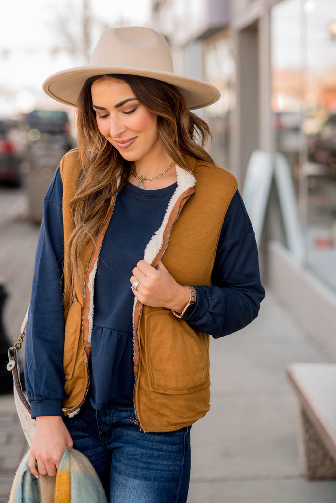 Sherpa Lined Vest - Betsey's Boutique Shop