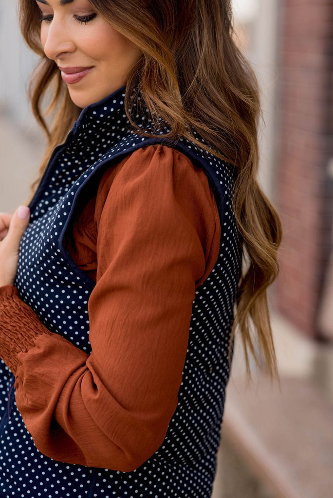 Solid Outlined Polka Dot Vest - Betsey's Boutique Shop