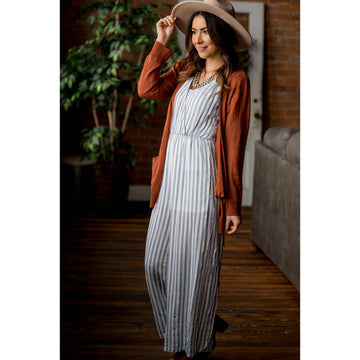 Navy Striped Jumpsuit - Betsey's Boutique Shop