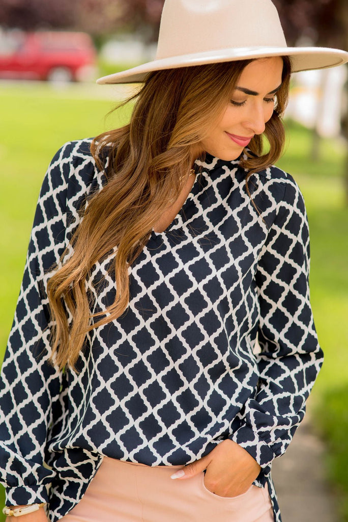 Geo Blouse - Betsey's Boutique Shop