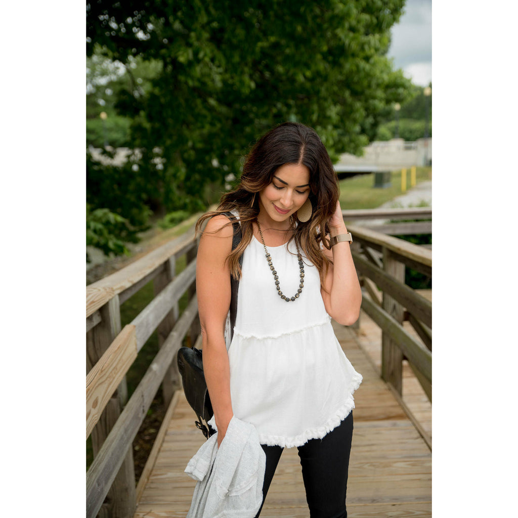 Fringe Detail Tank - Betsey's Boutique Shop