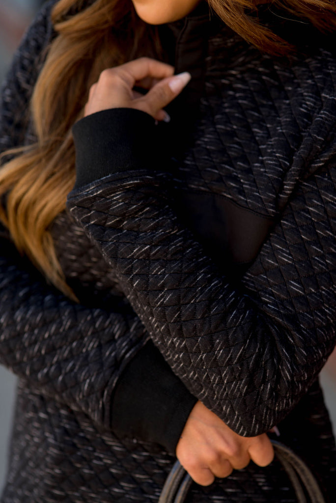 Marled Quilted Pullover - Betsey's Boutique Shop