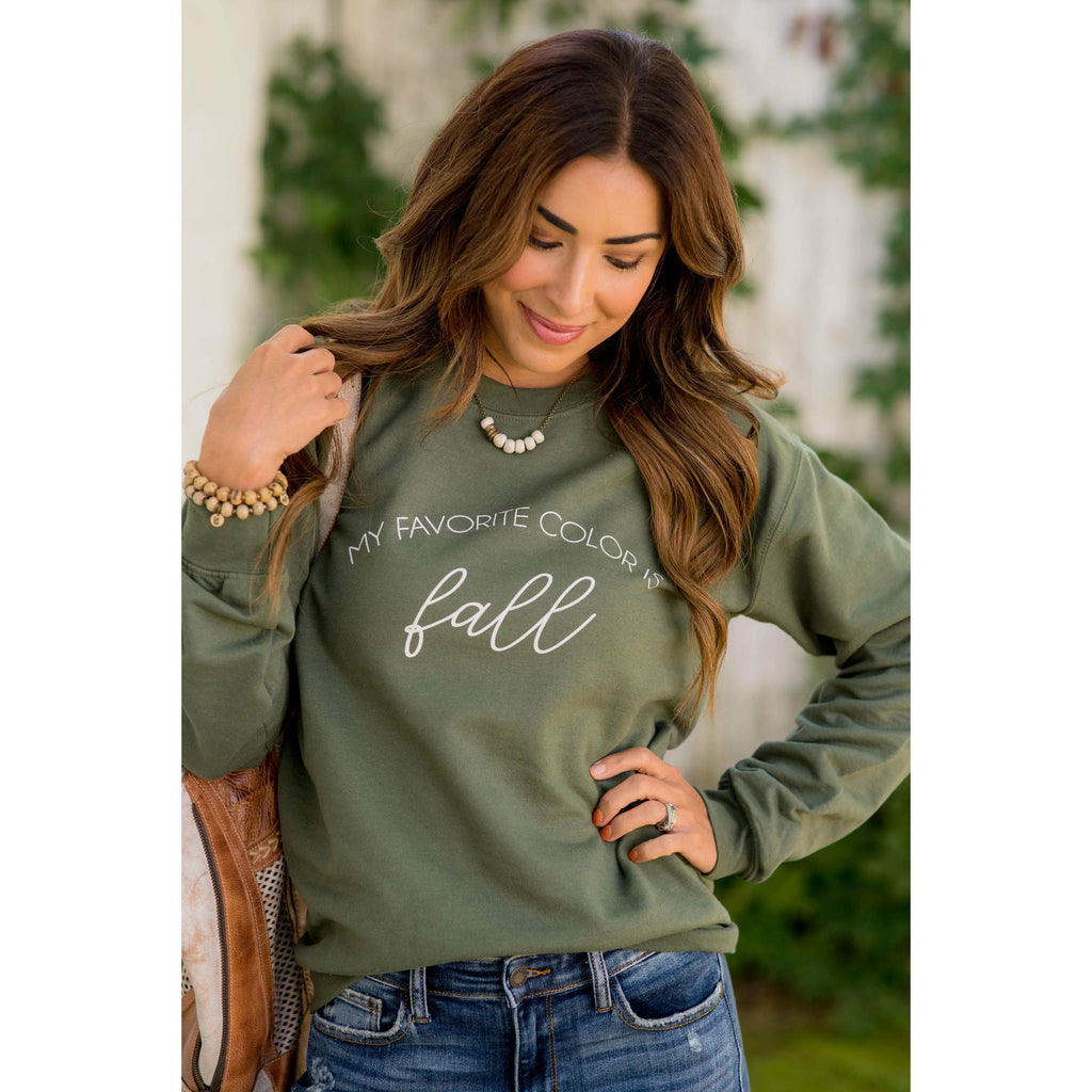 My Favorite Color is Fall Crewneck - Betsey's Boutique Shop