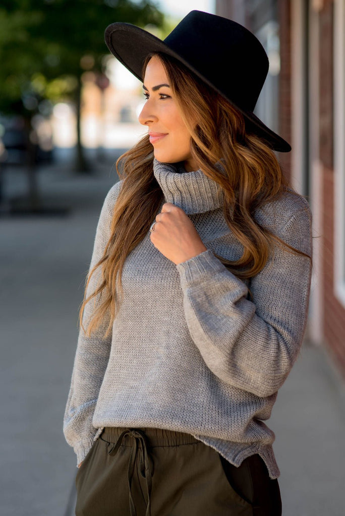 Side Slit Knit Cowl Neck Sweater - Betsey's Boutique Shop - Outerwear