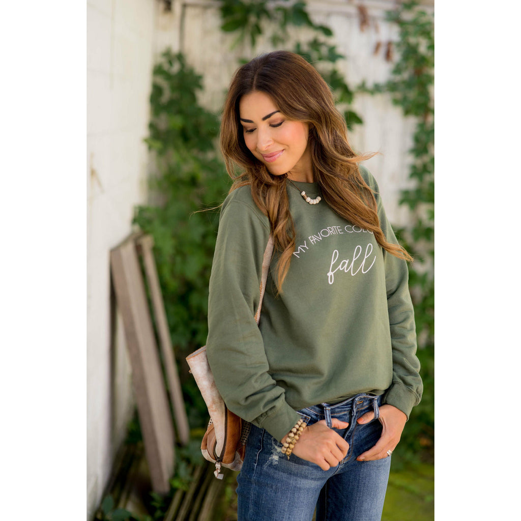 My Favorite Color is Fall Crewneck - Betsey's Boutique Shop