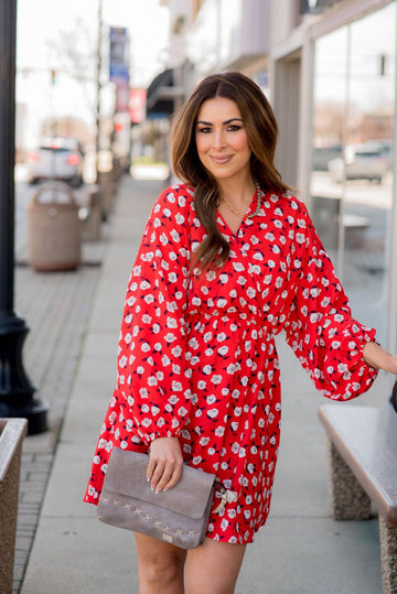 DUPLICATE Floating Floral Wrap Top Dress - Betsey's Boutique Shop