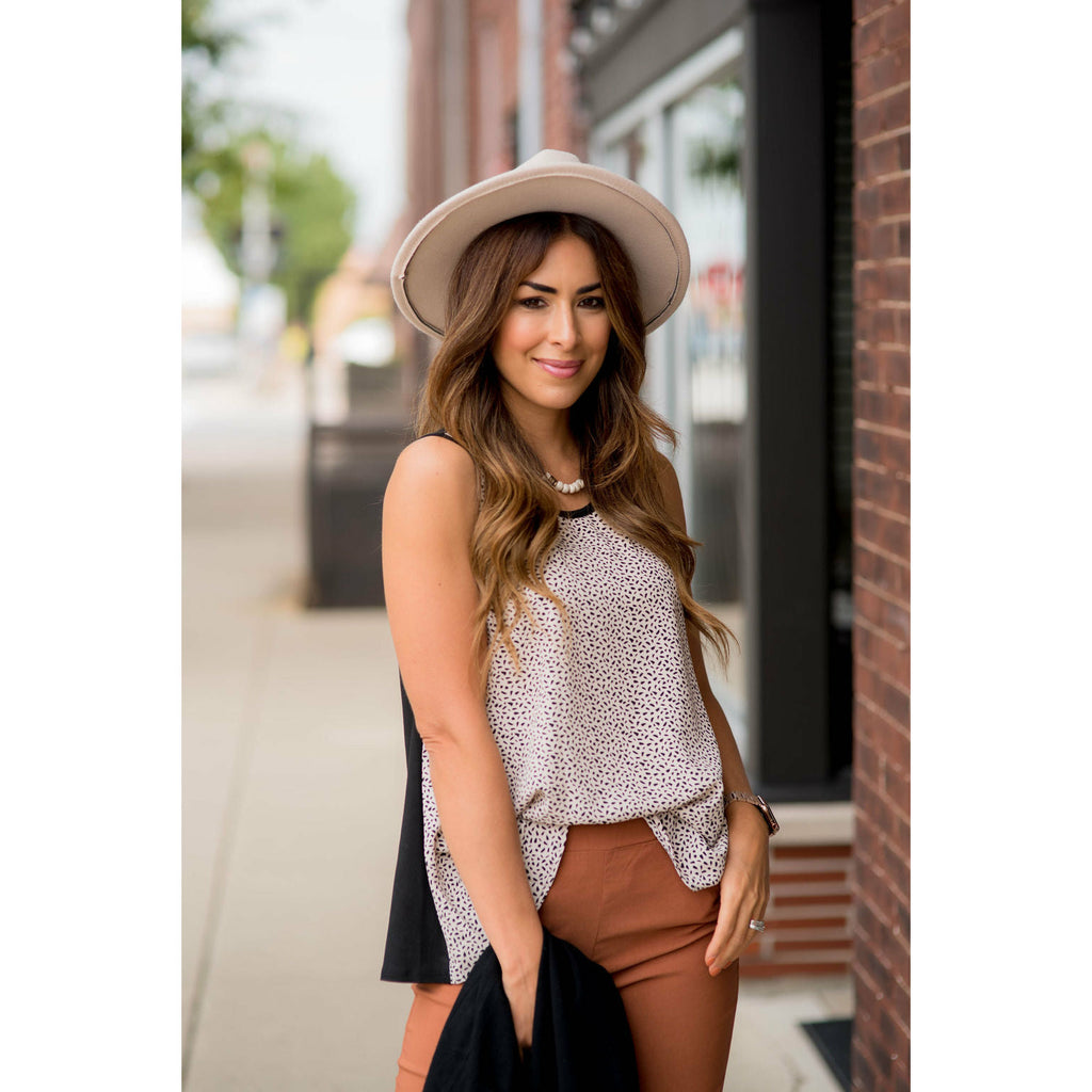 Solid Back Patterned Tank - Betsey's Boutique Shop