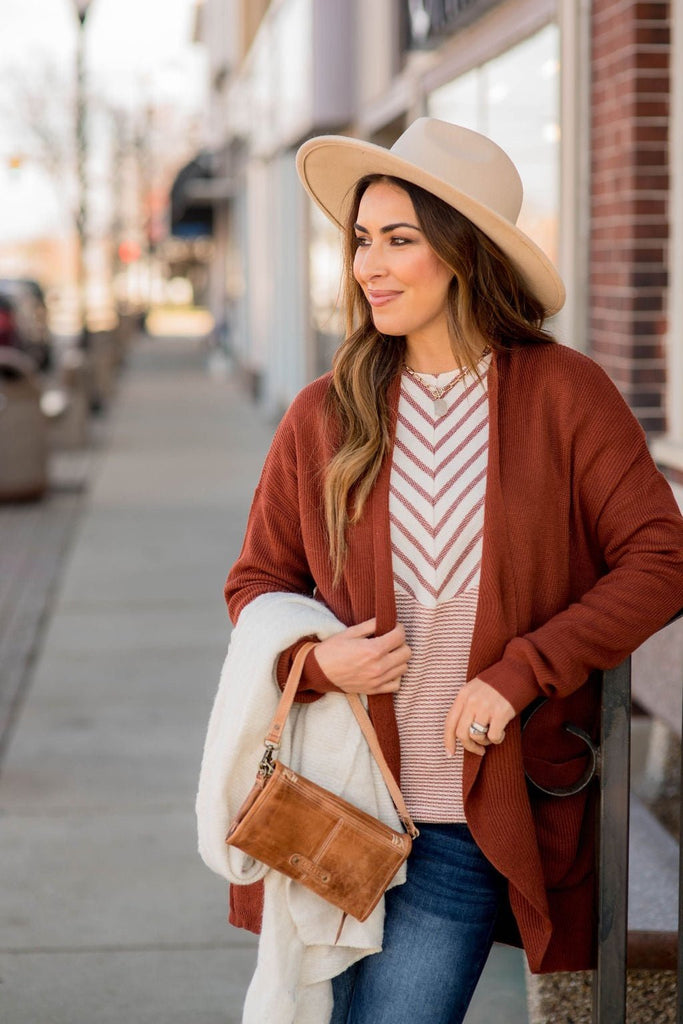 Ribbed Accent Cardigan - Betsey's Boutique Shop - Coats & Jackets