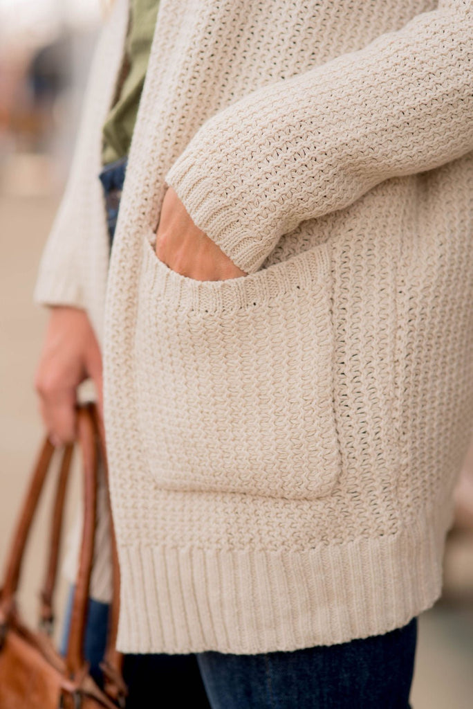 Knit Tunic Pocket Cardigan - Betsey's Boutique Shop