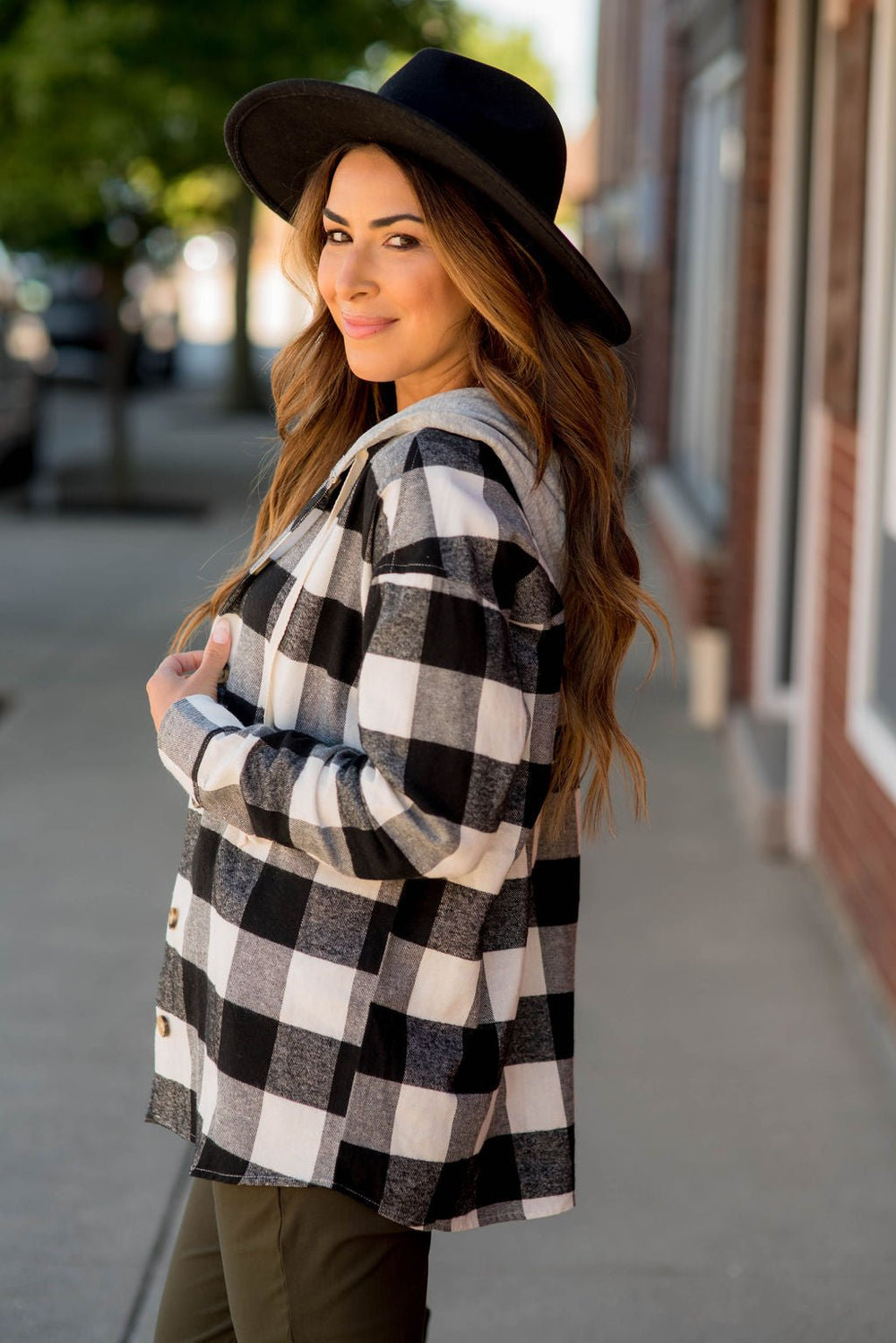 Hooded buffalo plaid discount jacket