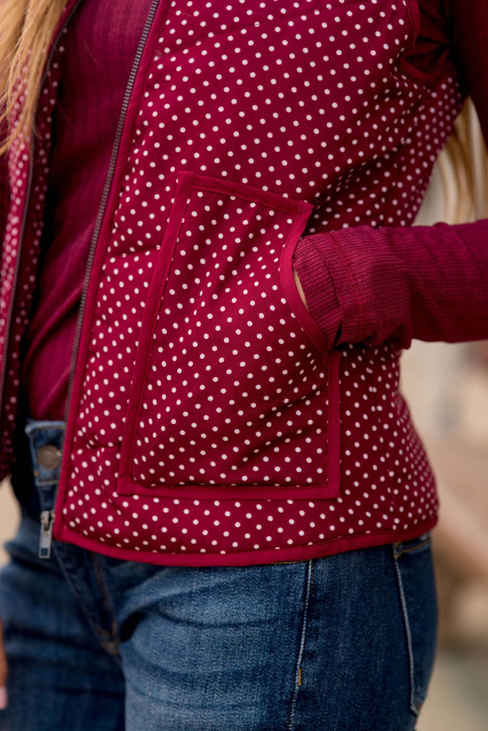 Solid Outlined Polka Dot Vest - Betsey's Boutique Shop