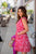 Bold Floral Ruffle Trim Dress - Betsey's Boutique Shop -