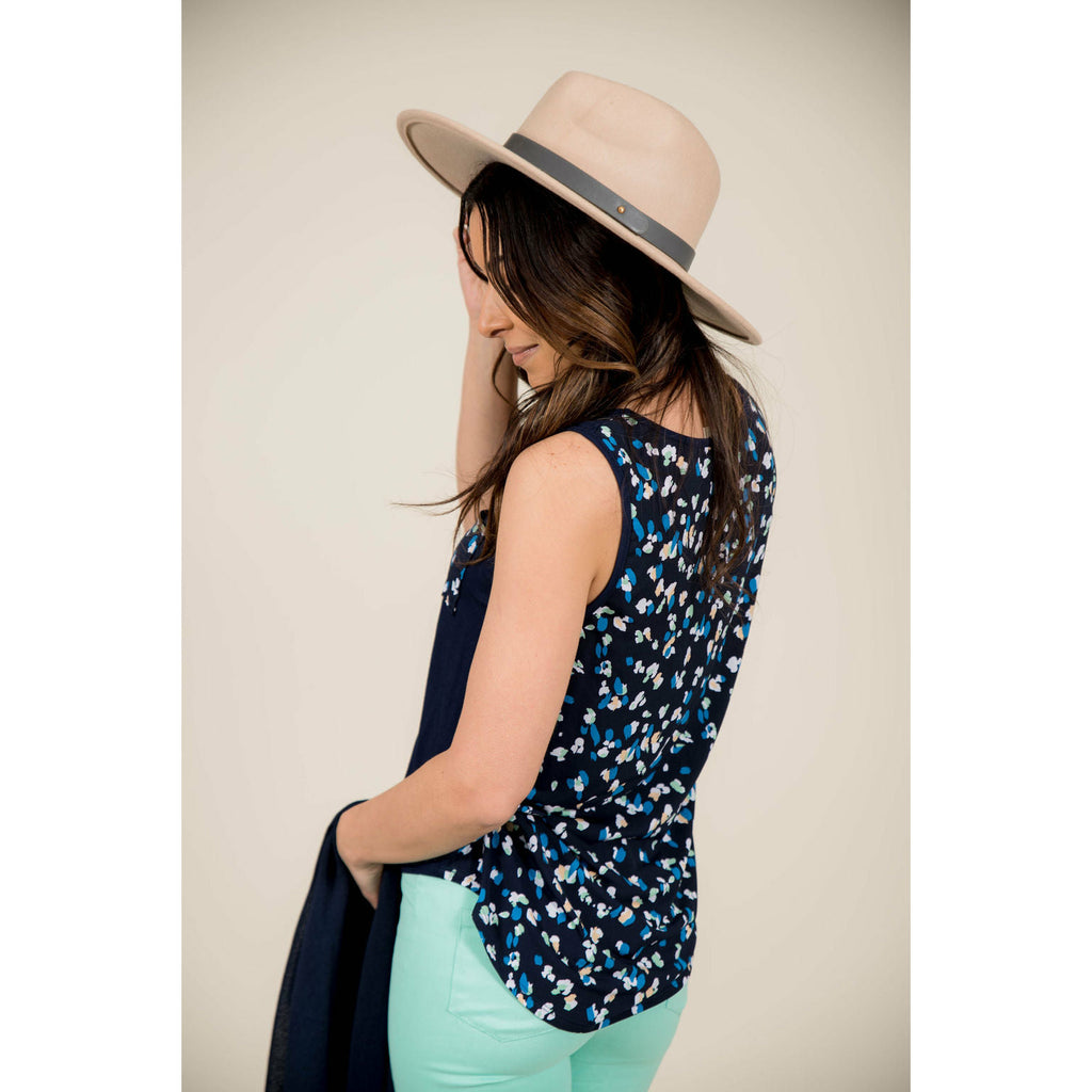 Printed Back Pocket Tank - Betsey's Boutique Shop