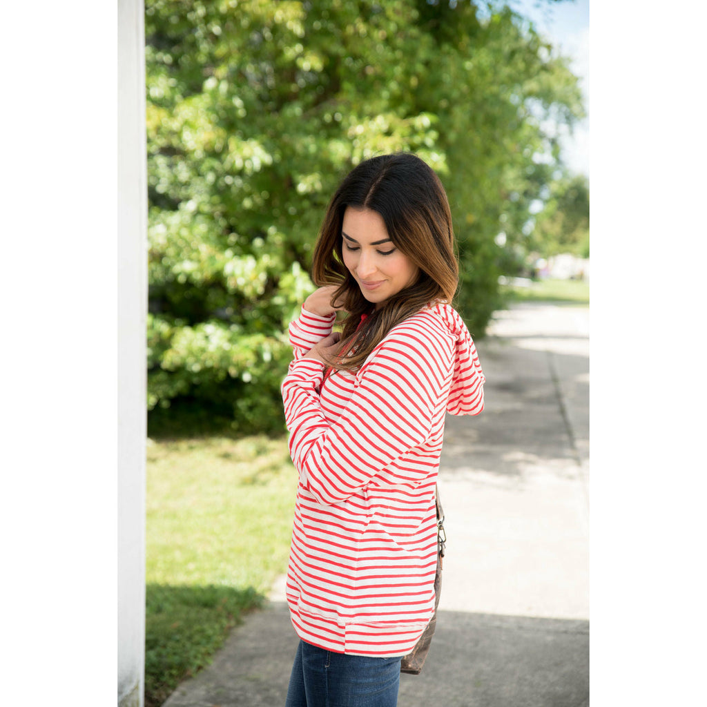 3/4 Cuffed Sleeve Two-Toned Sweatshirt Tunic - Betsey's Boutique Shop