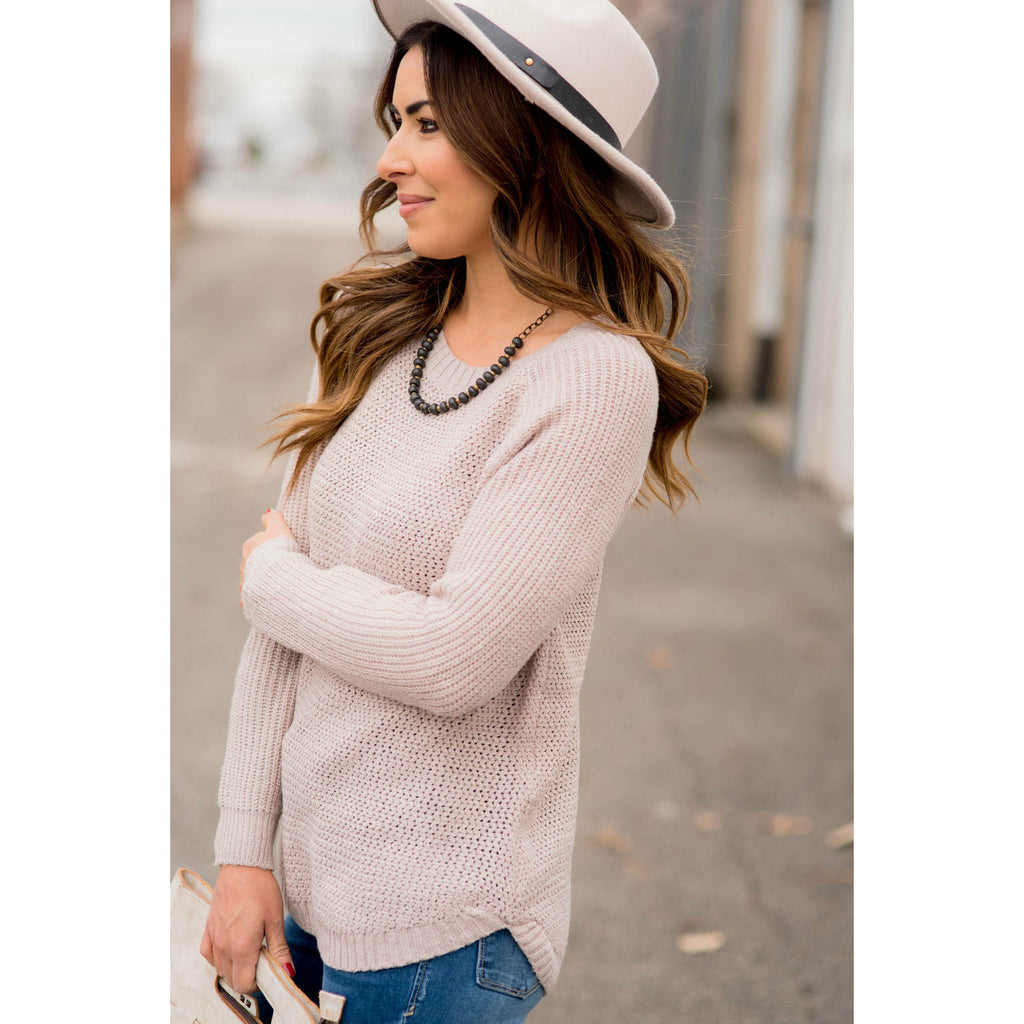 Side Slit Knit Sweater - Betsey's Boutique Shop - Outerwear