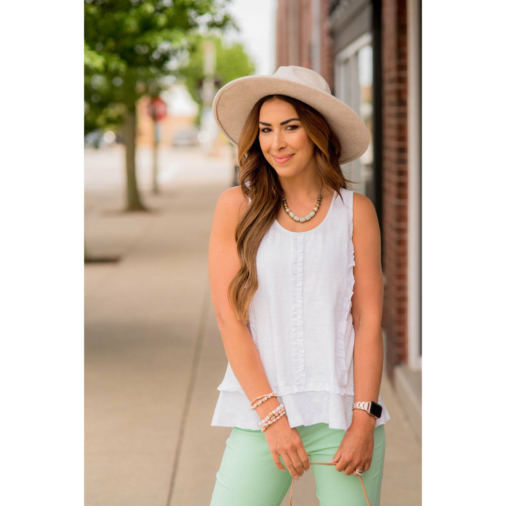 Ruffled Accents Tiered Tank - Betsey's Boutique Shop