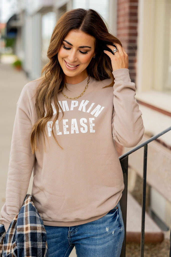 Pumpkin Please Graphic Crewneck - Betsey's Boutique Shop -