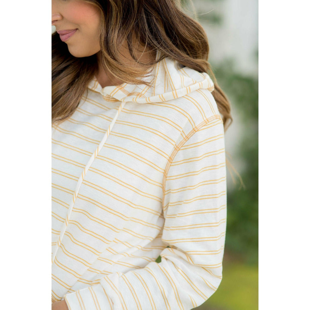 Double Mixed Striped Hoodie - Betsey's Boutique Shop